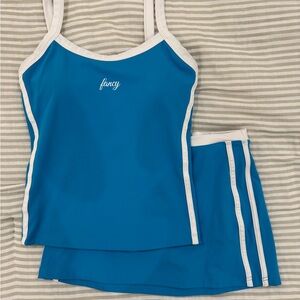 Fancy Blue Tennis Skirt - Women's Athletic Skort